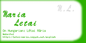 maria letai business card